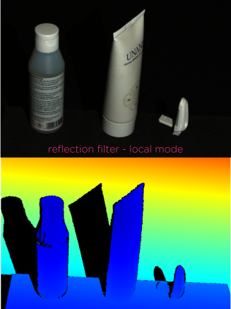 Data preserved on pointy objects by using Reflection Filter Local Mode