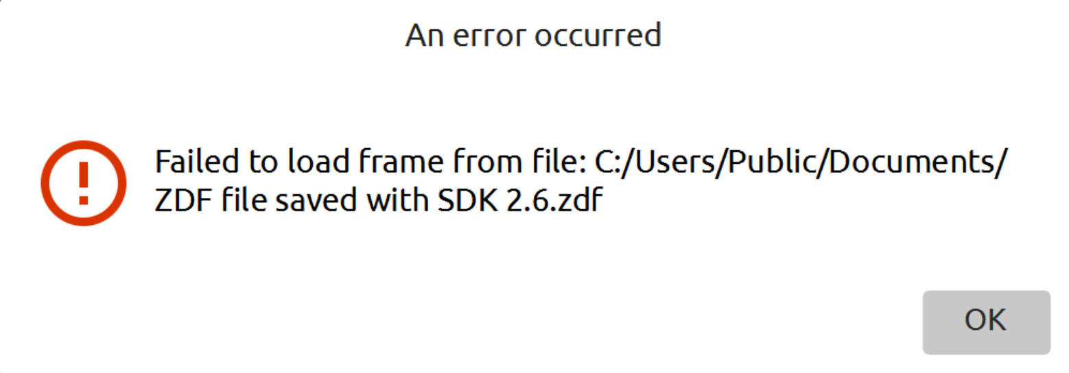 Failed to load frame from file