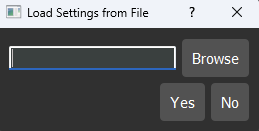 Hand-Eye GUI preset choice window