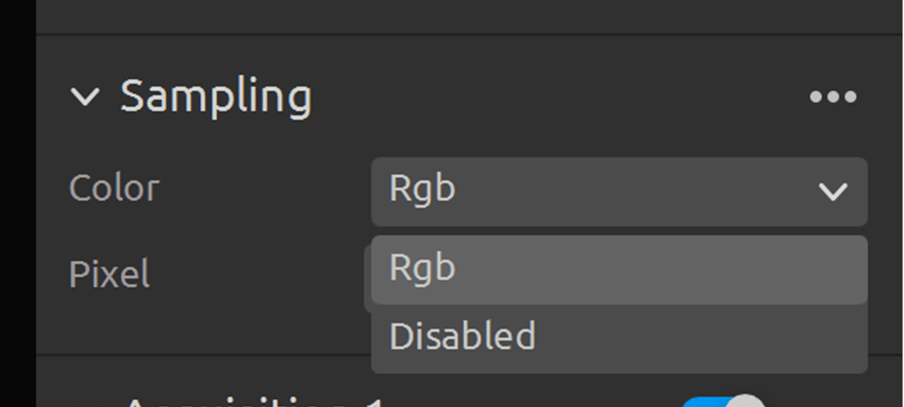 :code:`Sampling::Color` settings options