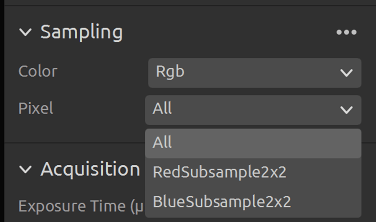 :code:`Sampling::Pixel` settings options