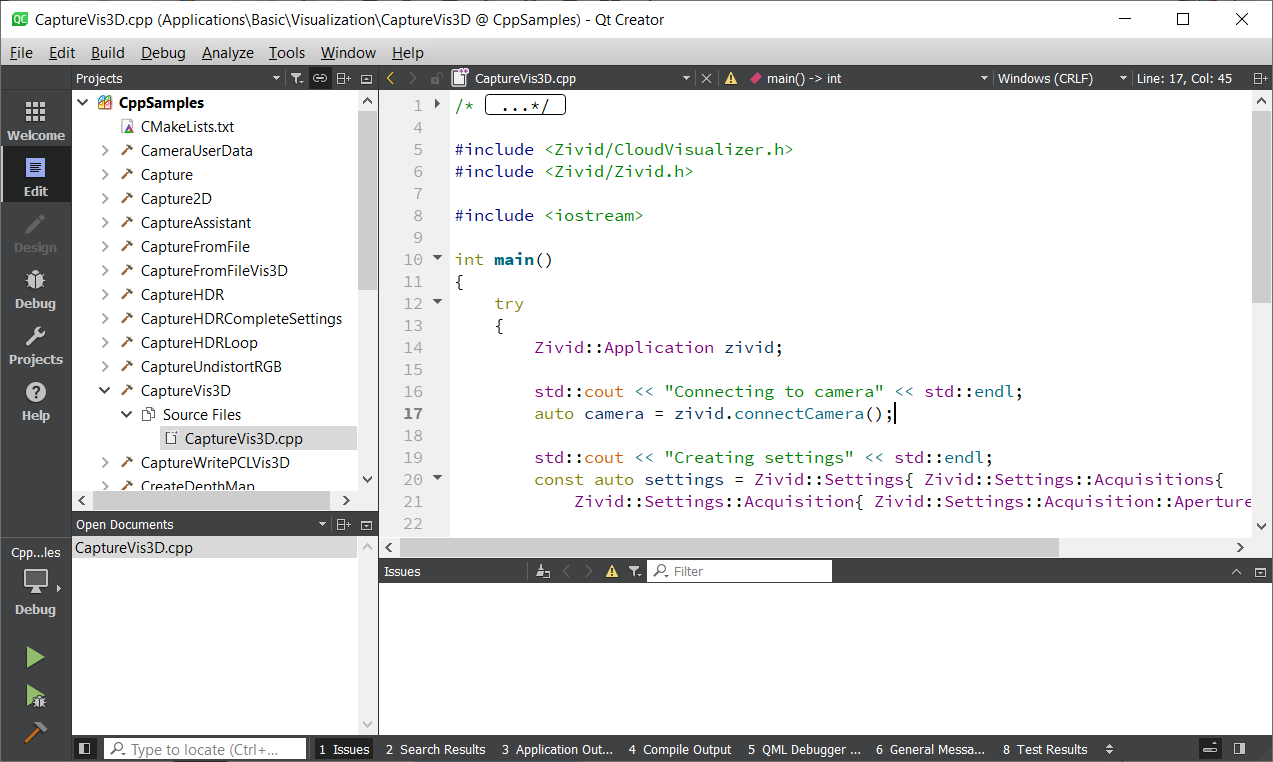 Screenshot of Qt Creator select application.