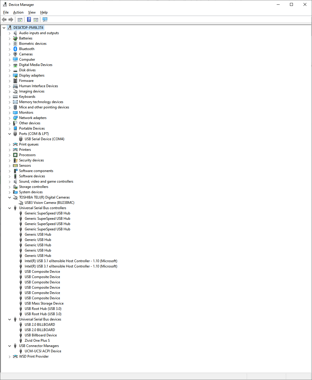 Incorrect Toshiba 2D camera driver