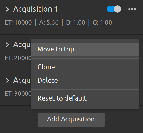Move acquisition to top, making it first in the sequence