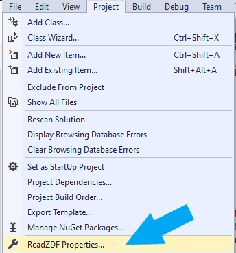 Open C# project properties