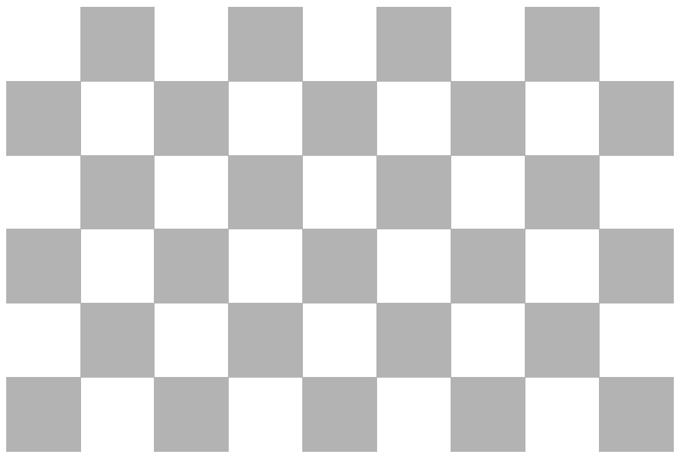 Picture of a simple white and grey calibration board.