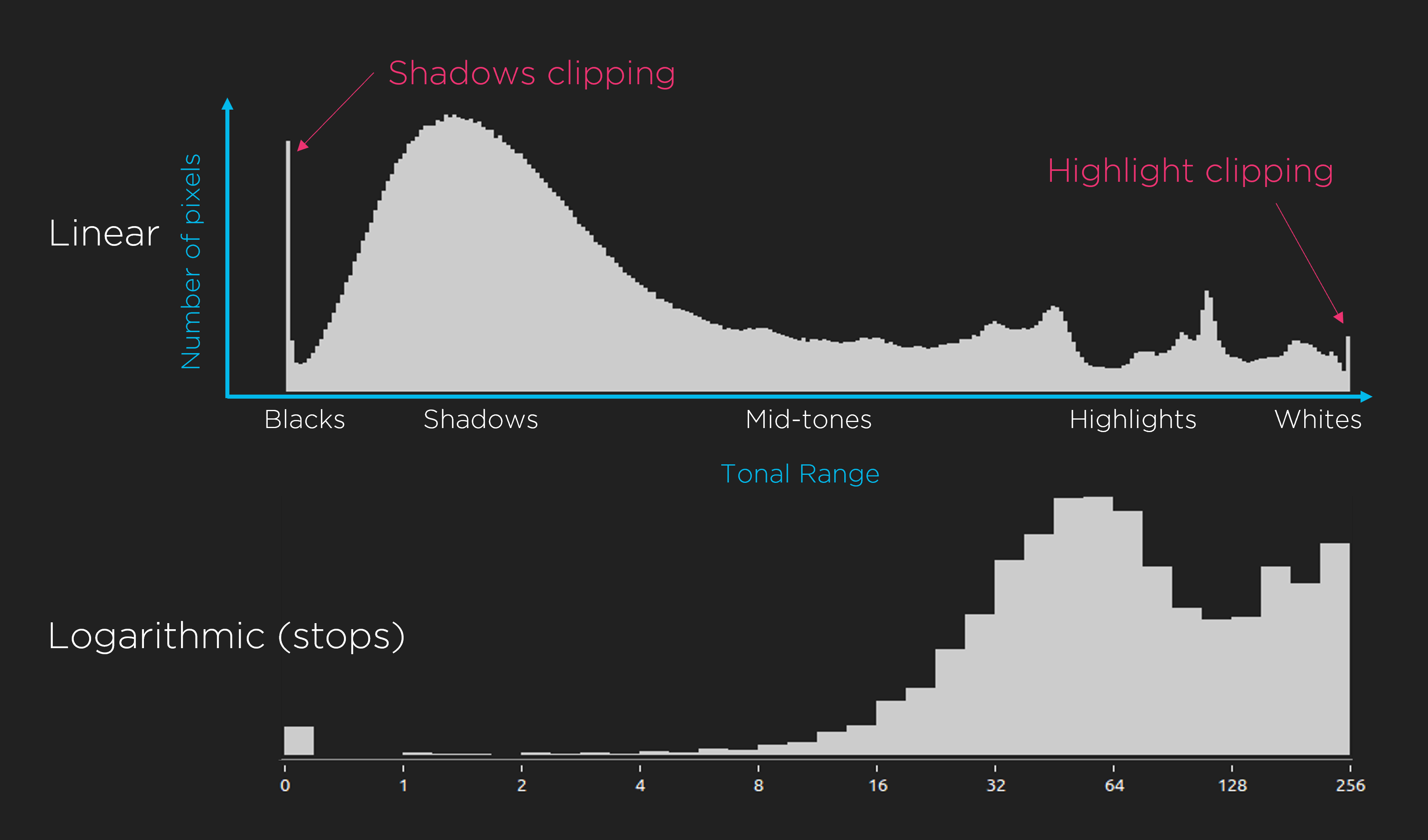 explanation of the light intensity histogram