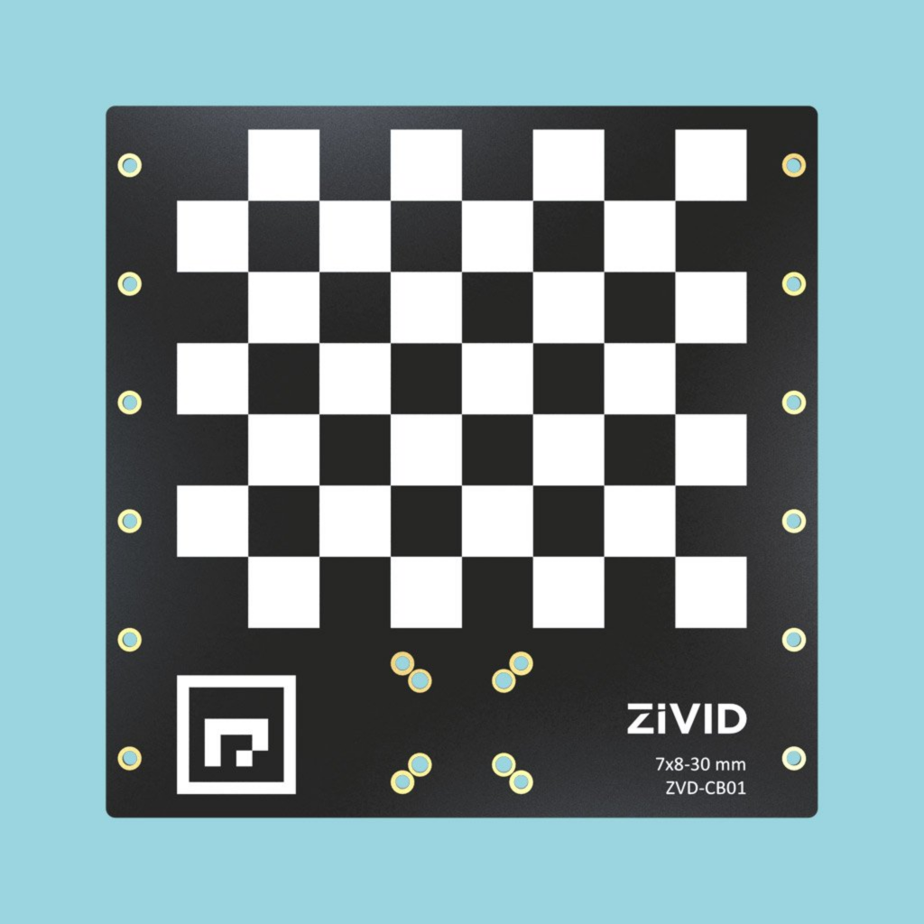 Picture of tilted calibration board.