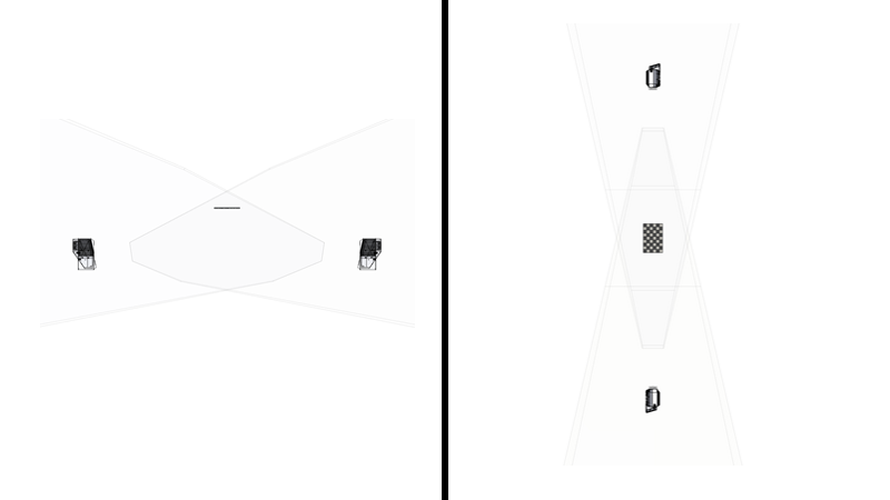 Calibration object in FOV when multiple cameras face directly at each other