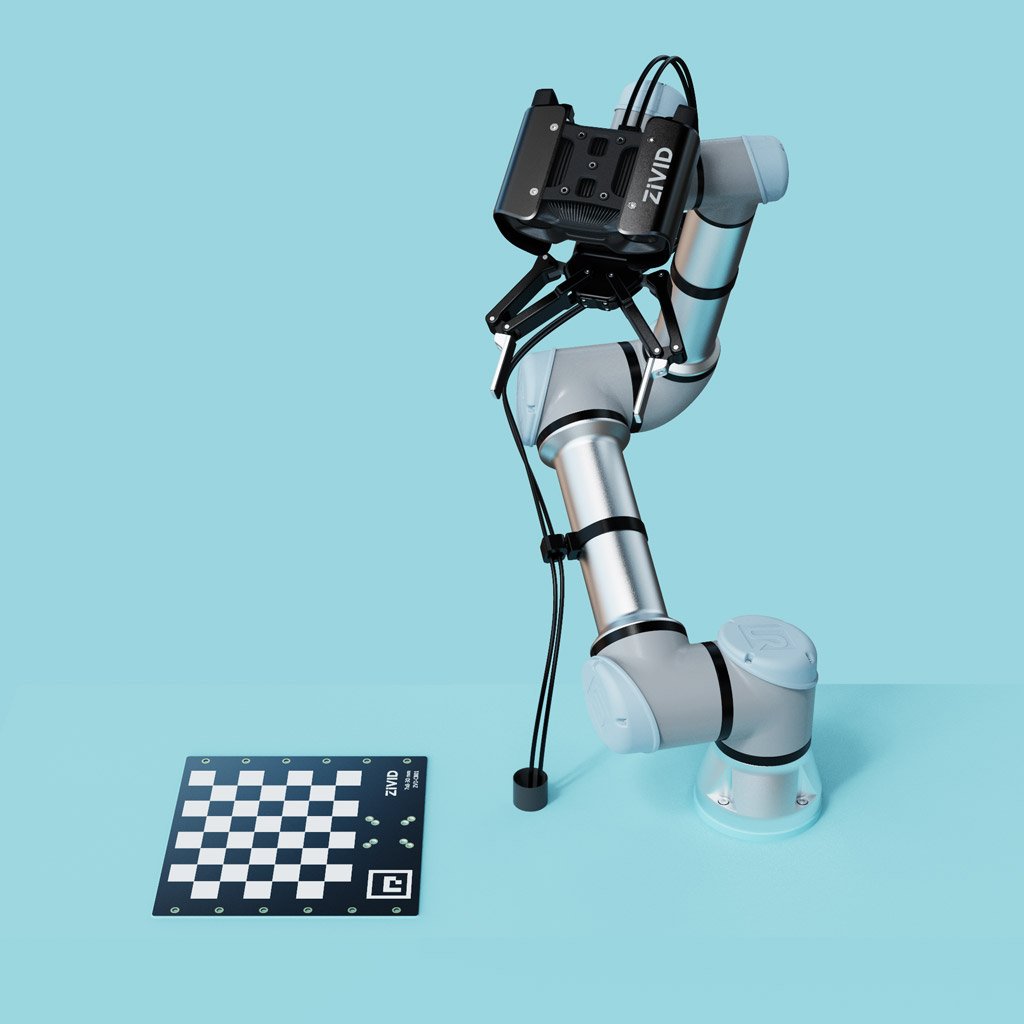 Robot mounted camera and fiducial marker