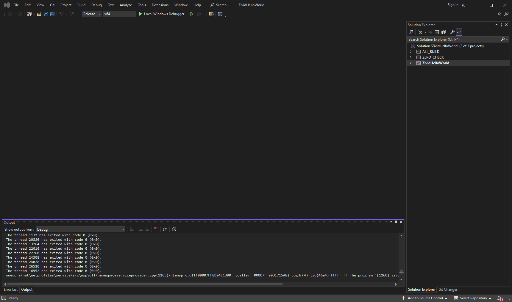 Screenshot of build events in Visual Studio.