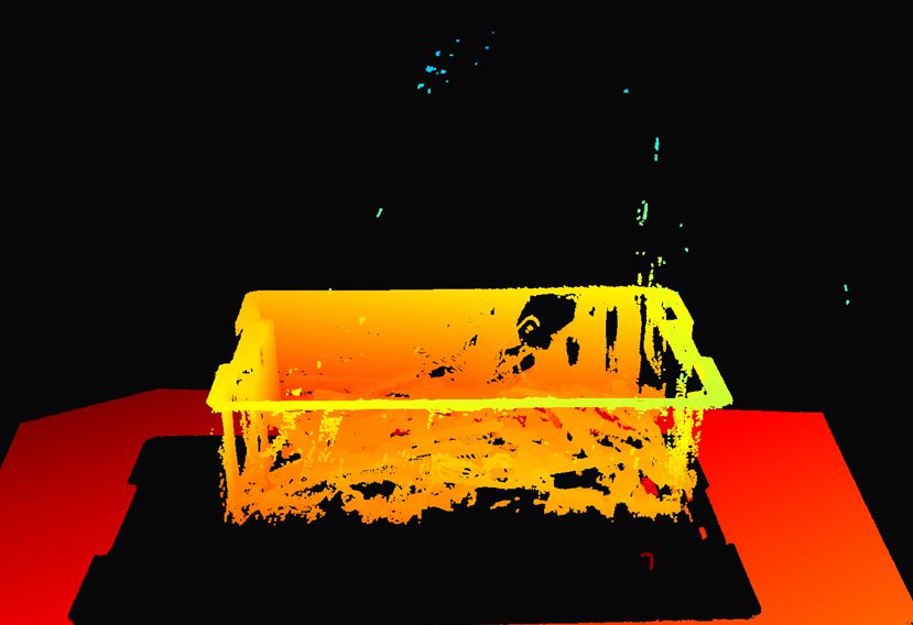 Strict Outlier Filter 설정 (1mm로 설정된 임계값) 클러스터 필터 꺼짐 - 클러스터가 제거되지 않음